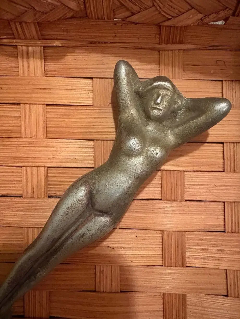 Vintage Metal Nude Female Figurine Letter Opener Art Deco Style